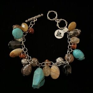 Silpada Turquoise and Brown Charm Bracelet